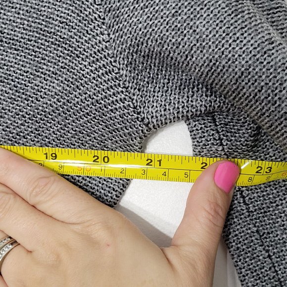 Banana Republic | Fine Merino Wool Knit Sweater Blazer Jacket Black Trim Gray M - Picture 9 of 9